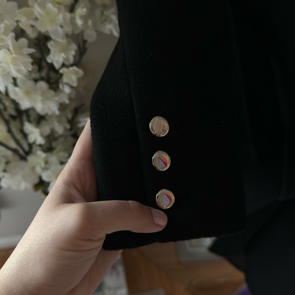 Calvin Klein Faux Fur Collar Black Belted Wrap Coat - Picture 8 of 13